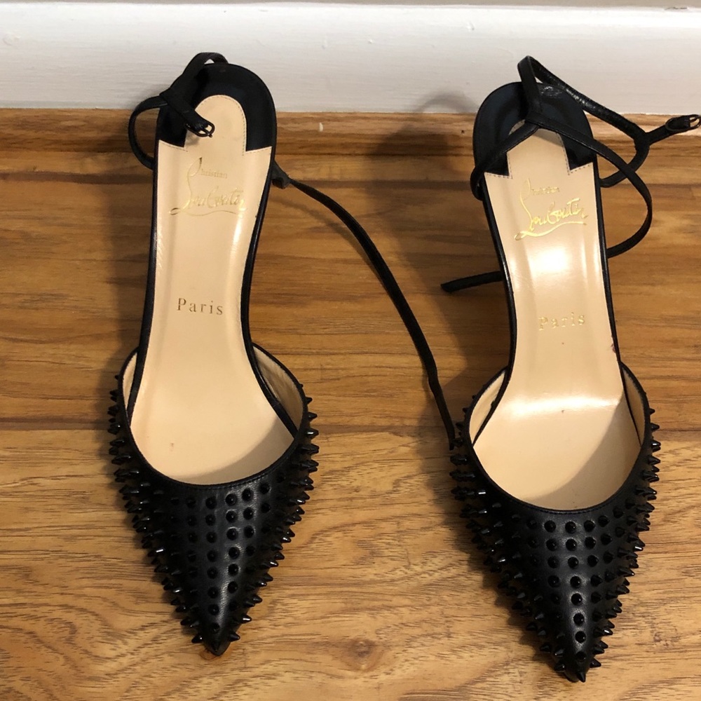 Black Studded Christian Louboutin Heels - Like New